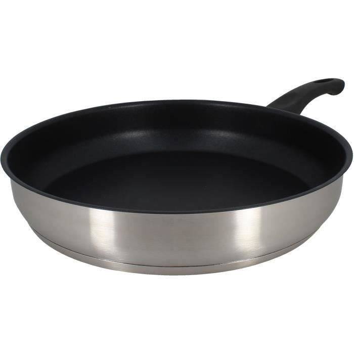 MENASTYL Koekenpan - RVS - 28 cm - Geschikt voor alle kookplaten-1