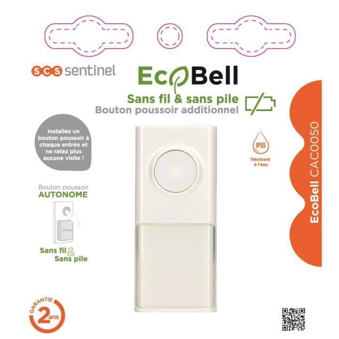 SCS SENTINEL Ecobell CAC0050 Extra Drukknop - Draadloos - IP55-1