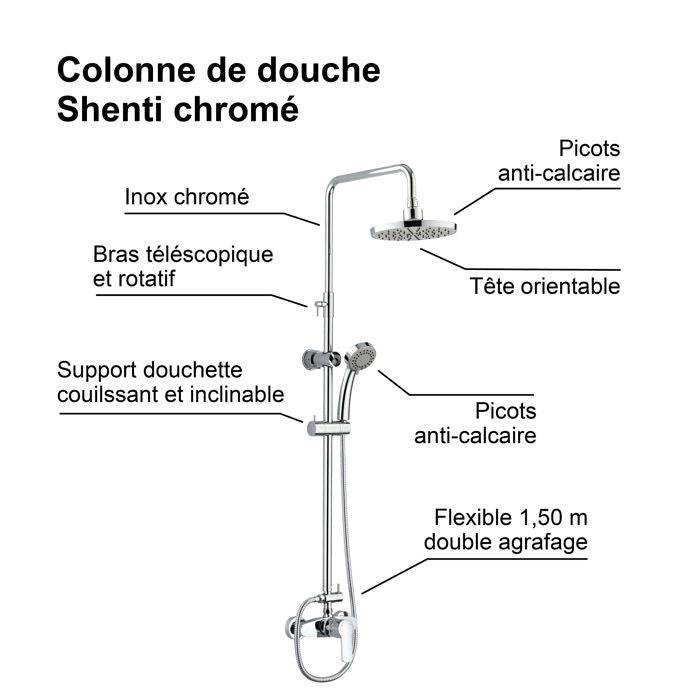 Edouard Rousseau - SHENTI Douchekolom met Kraan - Chroom-3