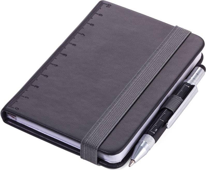 TROIKA Notitieboek A7 128 Vellen Zwart met Mini Balpen (NPP25/BK)-0