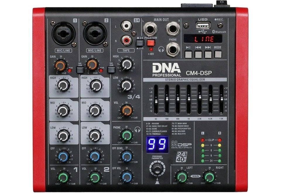 DNA CM4-DSP - 4-Kanaals USB Audio Mixer met MP3 Speler en Bluetooth-0