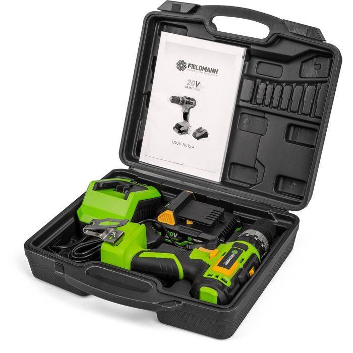 FIELDMANN Accu Klopboor - 20V - 2Ah Accu - 35 Nm - Snellader Inclusief-1