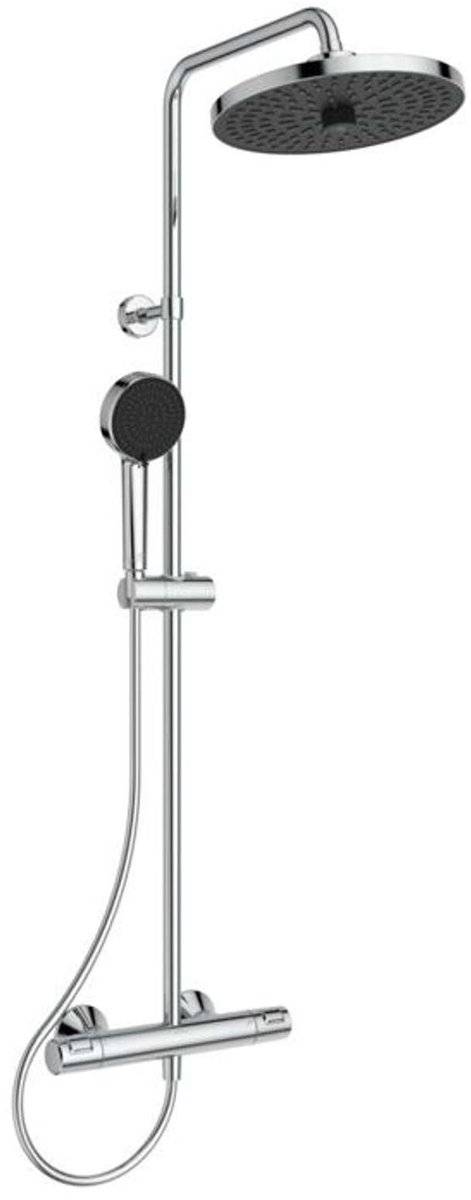 Ideal standard ceratherm - doucheset met thermostaat, diameter 26 cm, 2 jets, chroom a7210aa-0