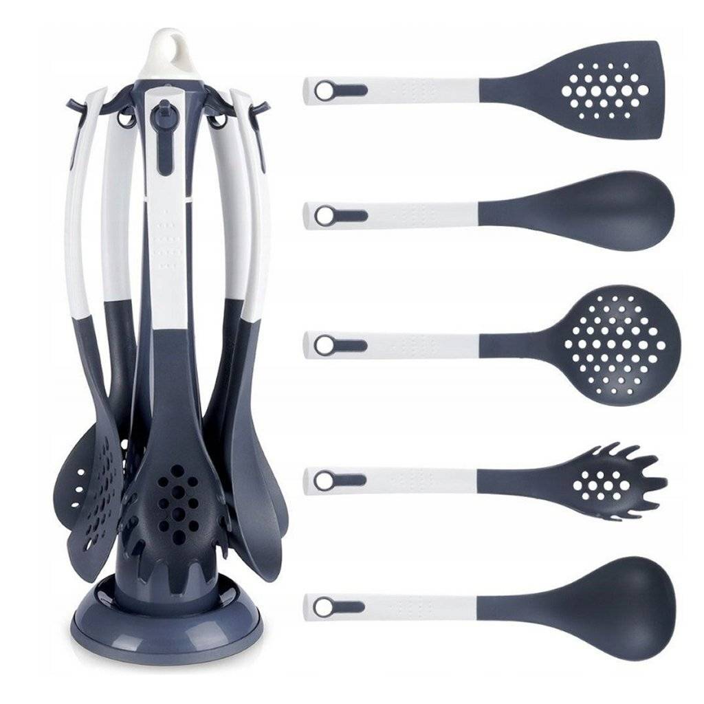 Excellent Houseware Keukengerei 6-delig Grijs/Wit-0