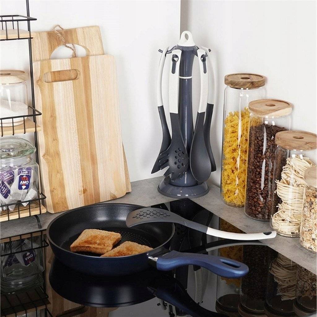 Excellent Houseware Keukengerei 6-delig Grijs/Wit-1