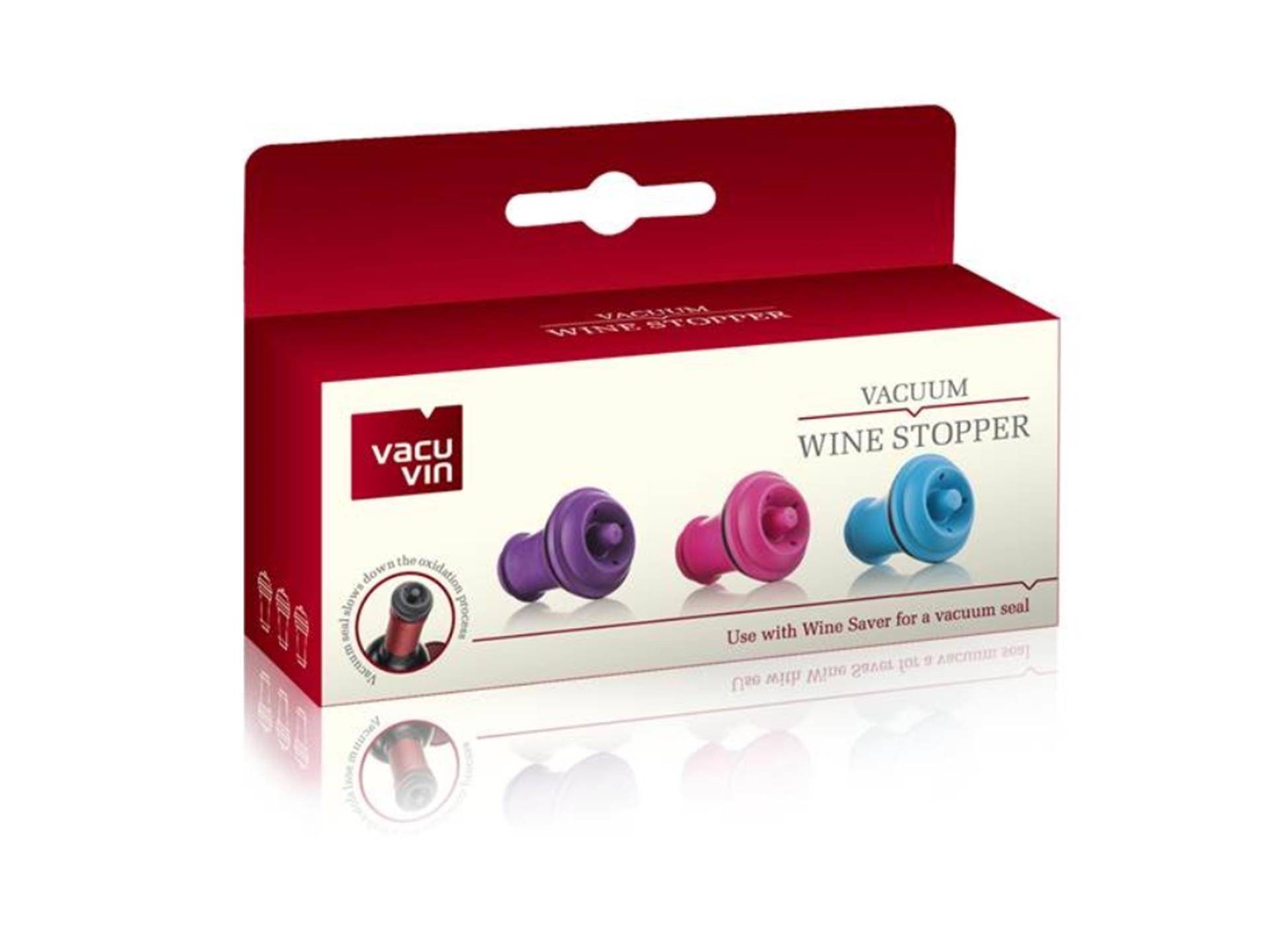 Vacu vin winestopper set van 3 gekleurde wijnstoppers 87147930885048714793088504-0