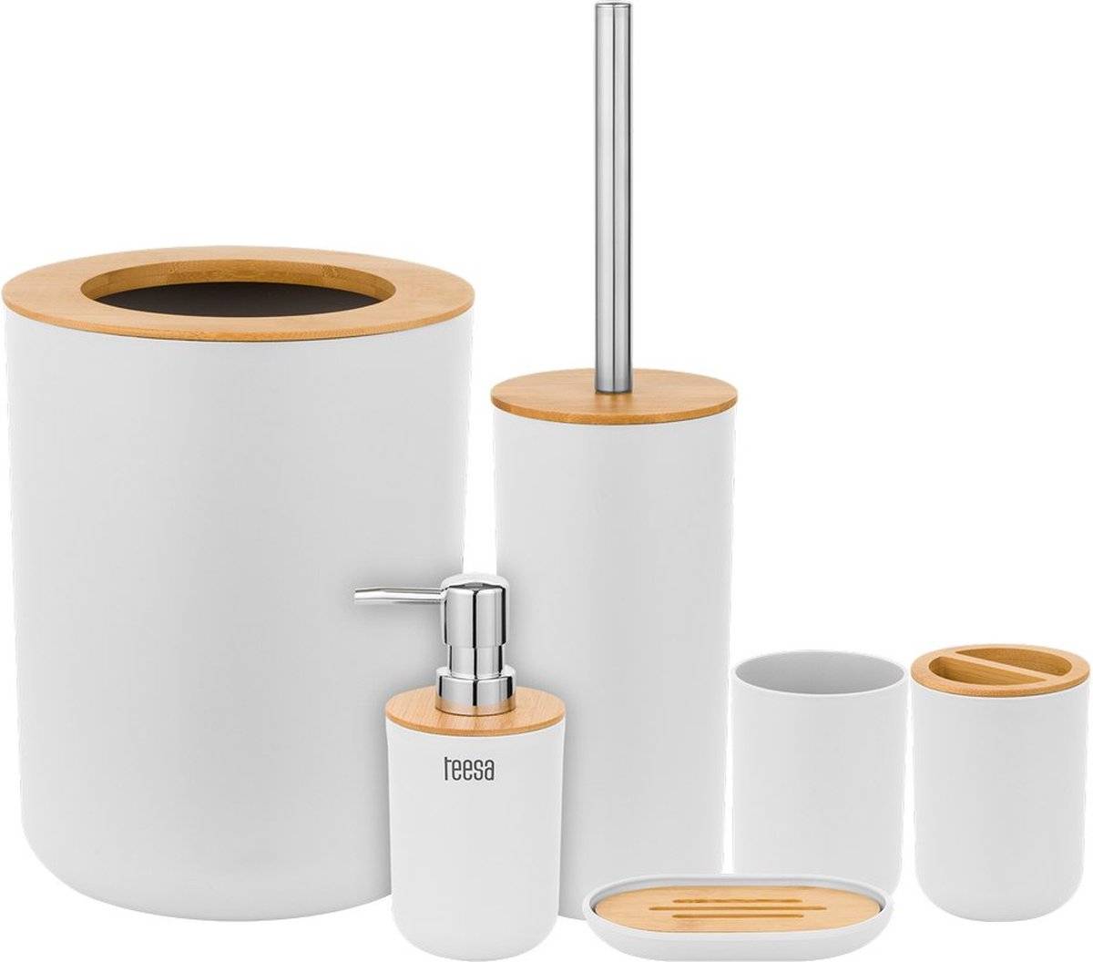 Teesa tsa0400-w - set badkameraccesoires, wit 59018900719875901890071987-0
