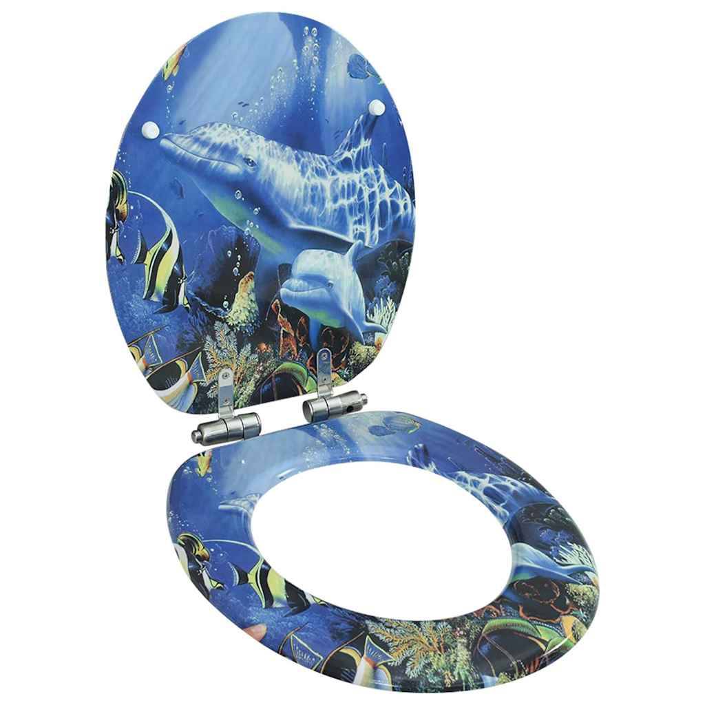 Vidaxl toiletbril met soft-close deksel dolfijn mdf 87184757228238718475722823