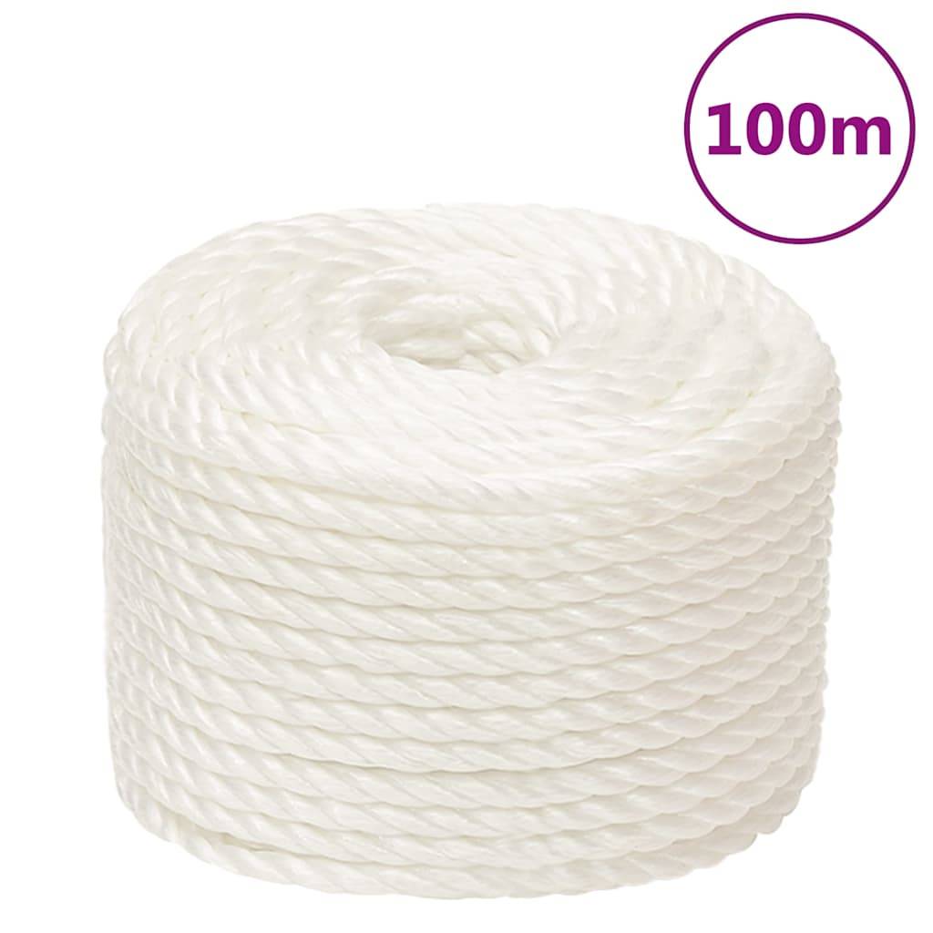 Vidaxl werktouw 10 mm 100 m polypropeen wit 87202871325788720287132578