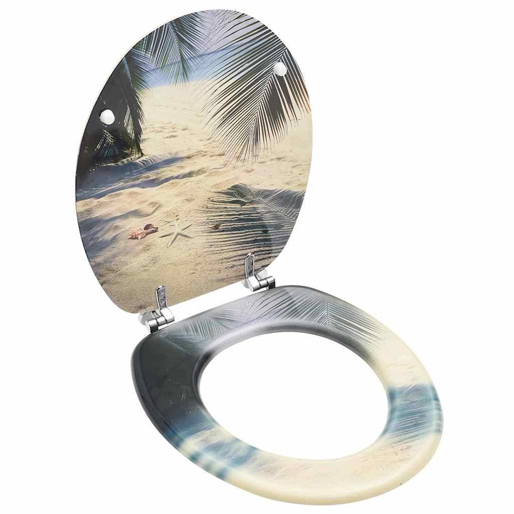 Vidaxl toiletbril met deksel strand mdf 87202860285688720286028568