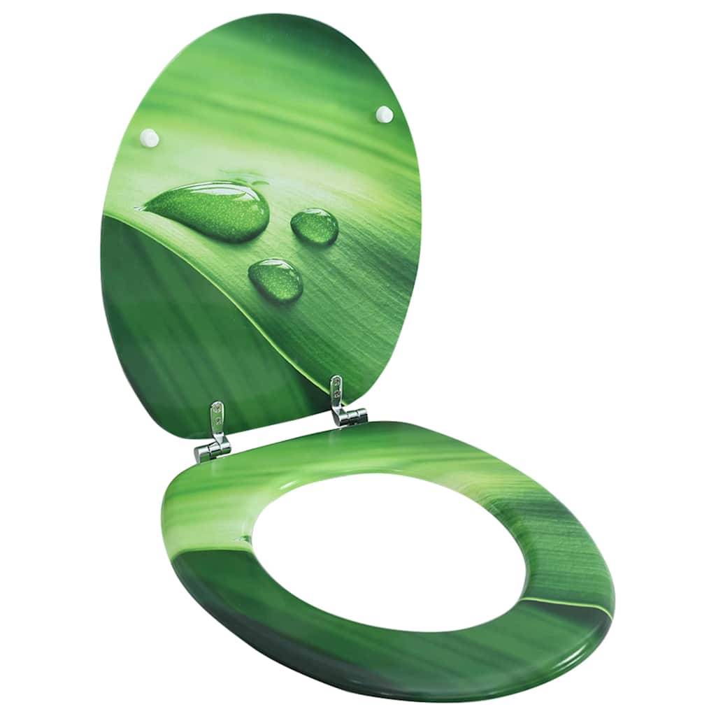 Vidaxl toiletbril met deksel waterdruppel mdf groen 87202860285378720286028537
