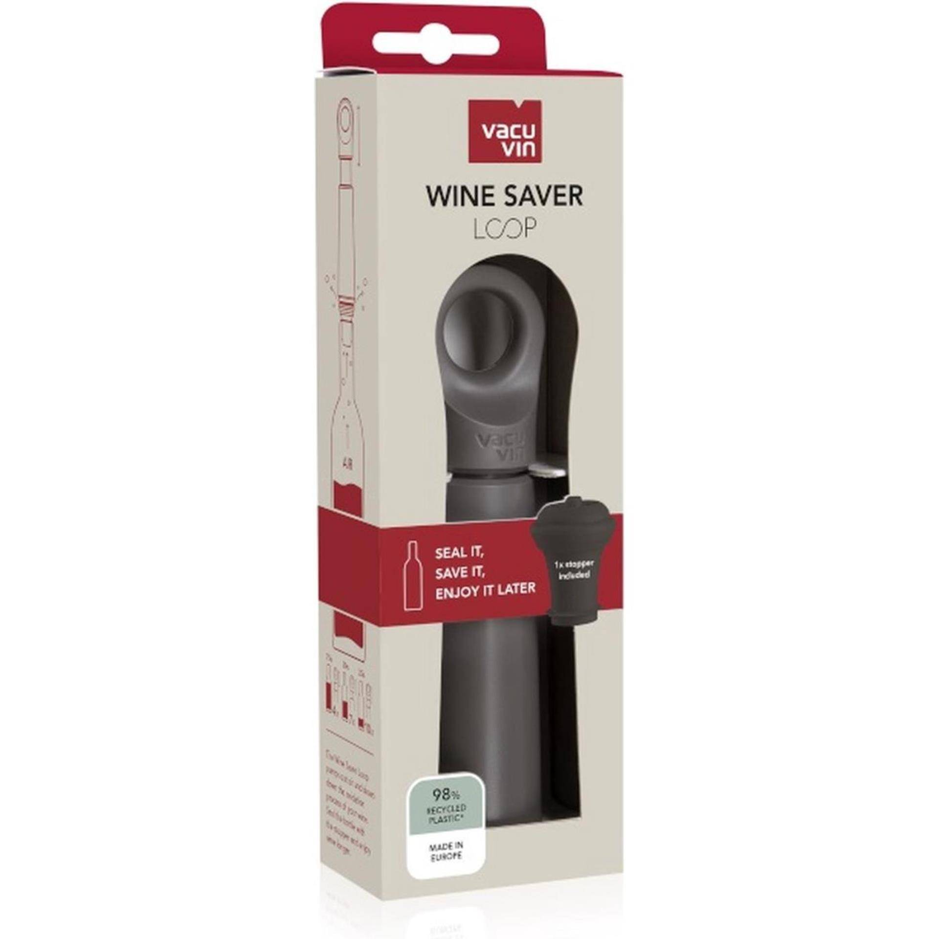 Vacuvin wine saver loop + stopper graphite 87147930781308714793078130-0