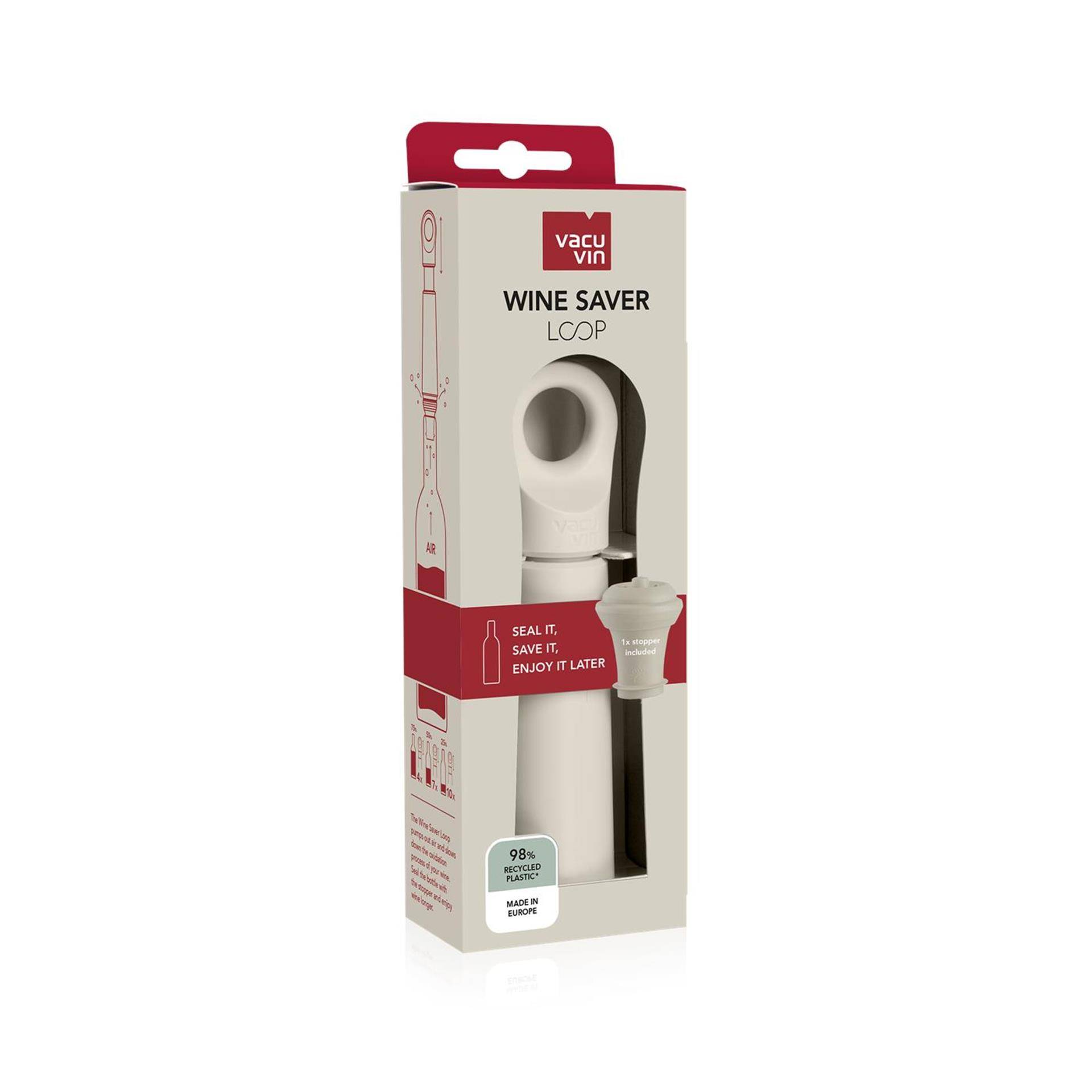 Vacuvin wine saver loop + stopper sand 87147930781238714793078123-0
