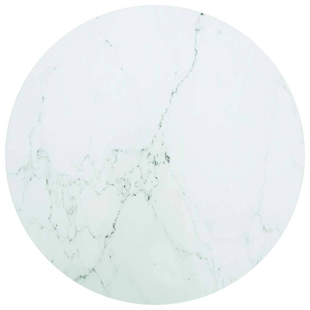 Vidaxl tafelblad ø60x0,8 cm gehard glas met marmeren design wit 87202860558098720286055809-0