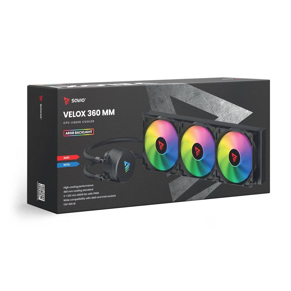SAVIO VELOX CPU Vloeibare Koeler 360 mm ARGB 300W Compatibel met Intel en AMD-2