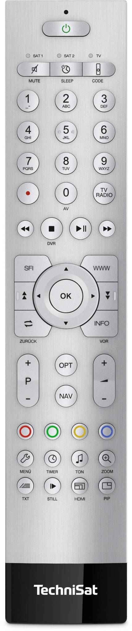 TechniSat TechniControl II ALU Zilveren Afstandsbediening (FB-Code TV) (0002/3859)-0