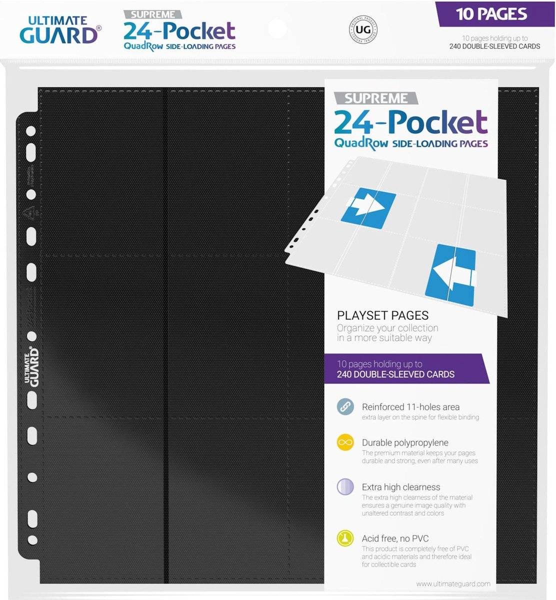 Ultimate guard 24-pocket quadrow pages side-loading (10) - black 40561330091714056133009171-0