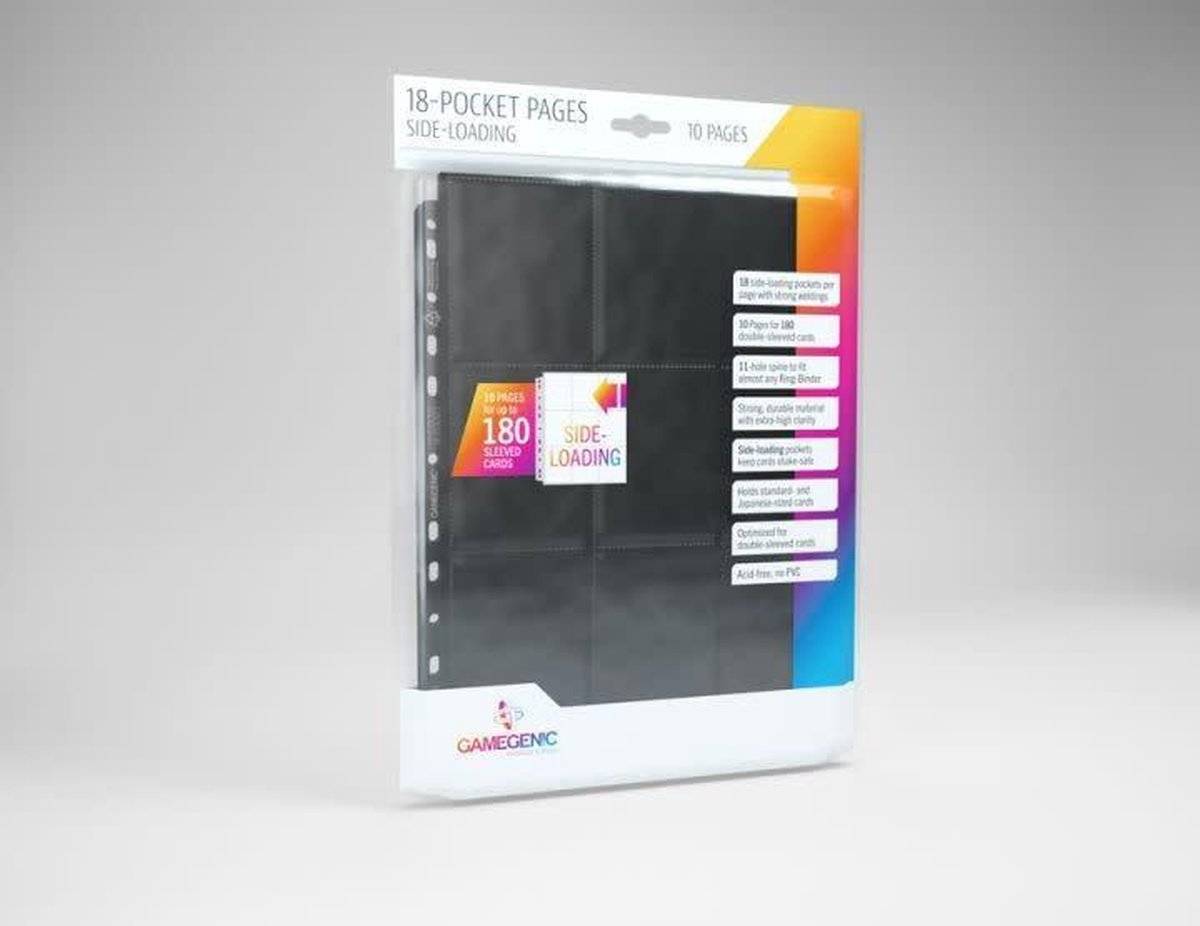 Gamegenic - sideloading 18-pocket pages 10 pcs pack black 42517154032114251715403211-0
