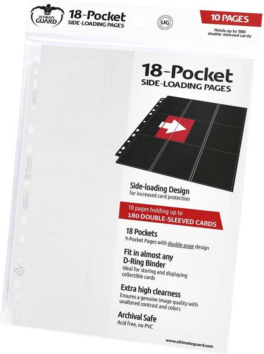 Ultimate guard 18-pocket pages side-loading (10) - white 42602500783724260250078372-0
