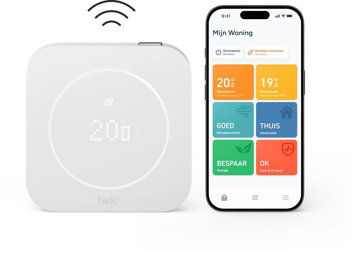 Tado° draadloze temperatuursensor x (2e gen.) - uitbreiding voor x - temperatuur luchtvochtigheid - matter - wit-0