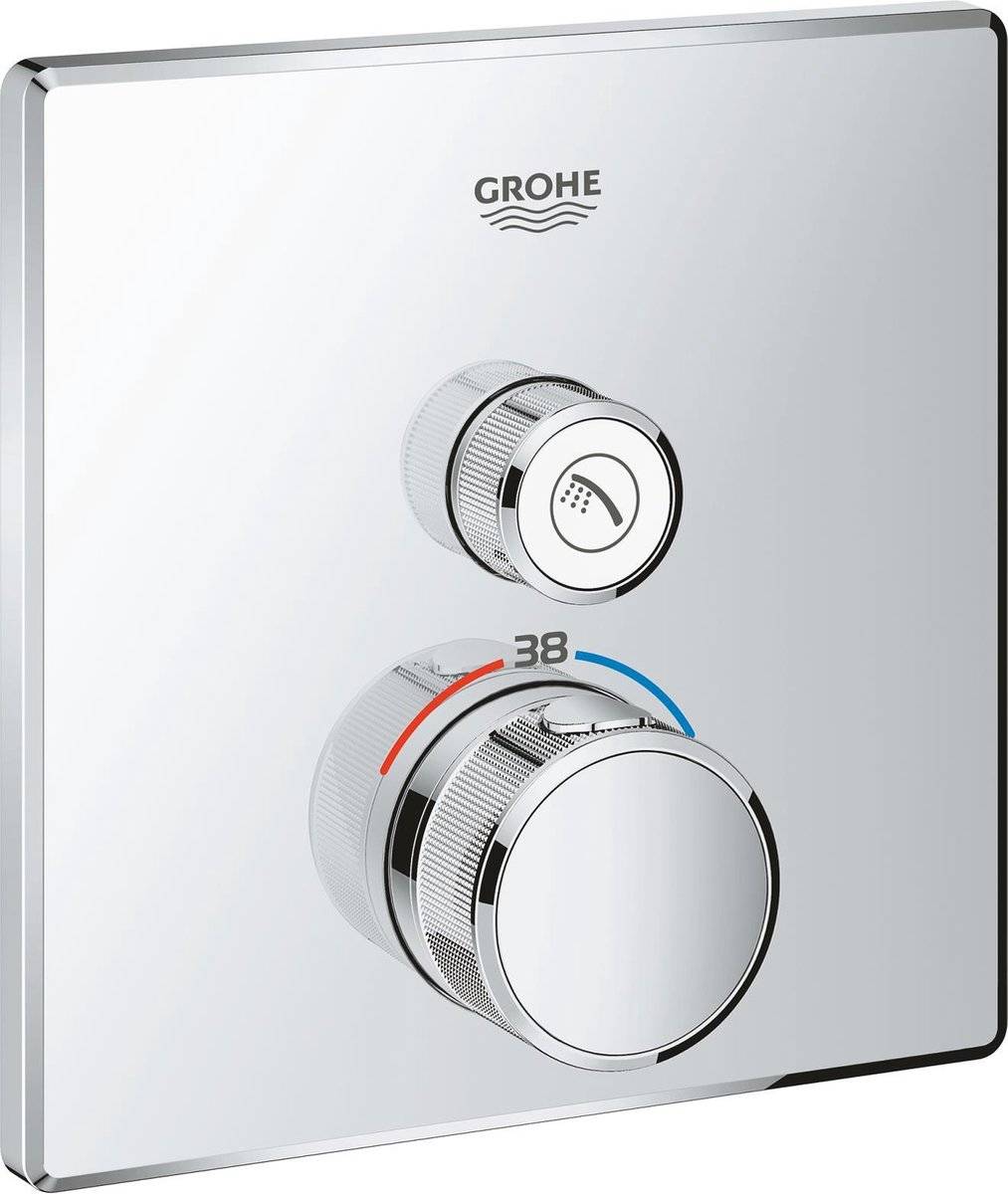 Grohe grohtherm smartcontrol thermostatiche douchekraan - inbouw mengkraan - vierkant - chroom-0