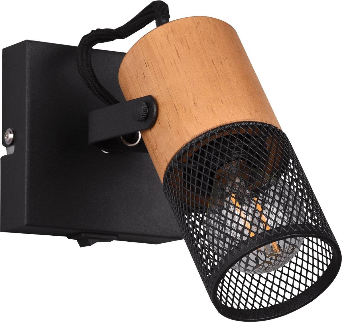 Trio tosh - spot - zwart mat - excl. 1x e14 4 w - dimbaar met schakelaar - niet extern dimmerbaar-0