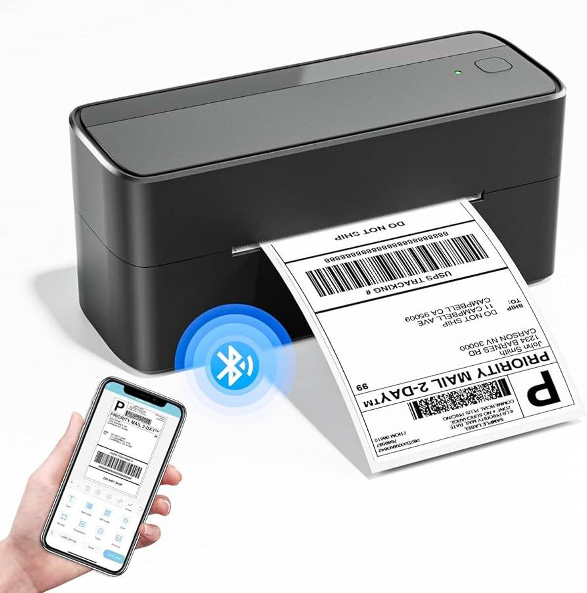 Phomemo 241bt - draadloze thermische label printer - grijs - 102 x 150 mm - geschikt voor postnl - dhl - dpd - ect --0