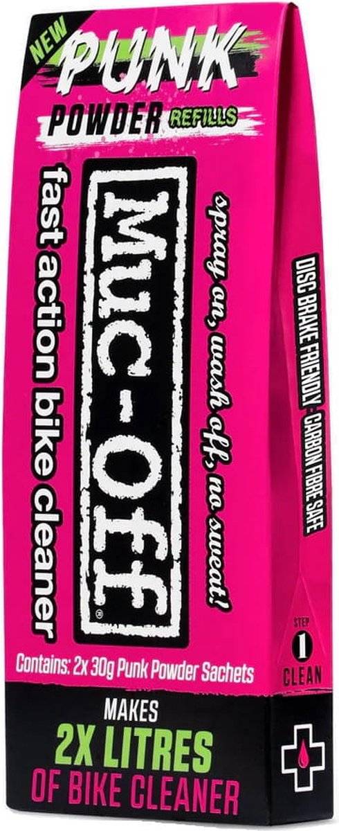 Muc-off punk powder refills fiets-motor schoonmaakproduct poetsmiddel concentraat - 2x 30gram-0