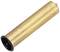 Cilindrisch, gouden metalen onderdeel, vergelijkbaar met een bout of elektrische contactpen, op een witte achtergrond.