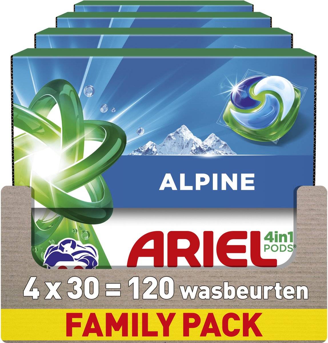 Ariel 4in1 wasmiddel pods alpine - 4 x 30 wasbeurten 80065301515358006530151535-0