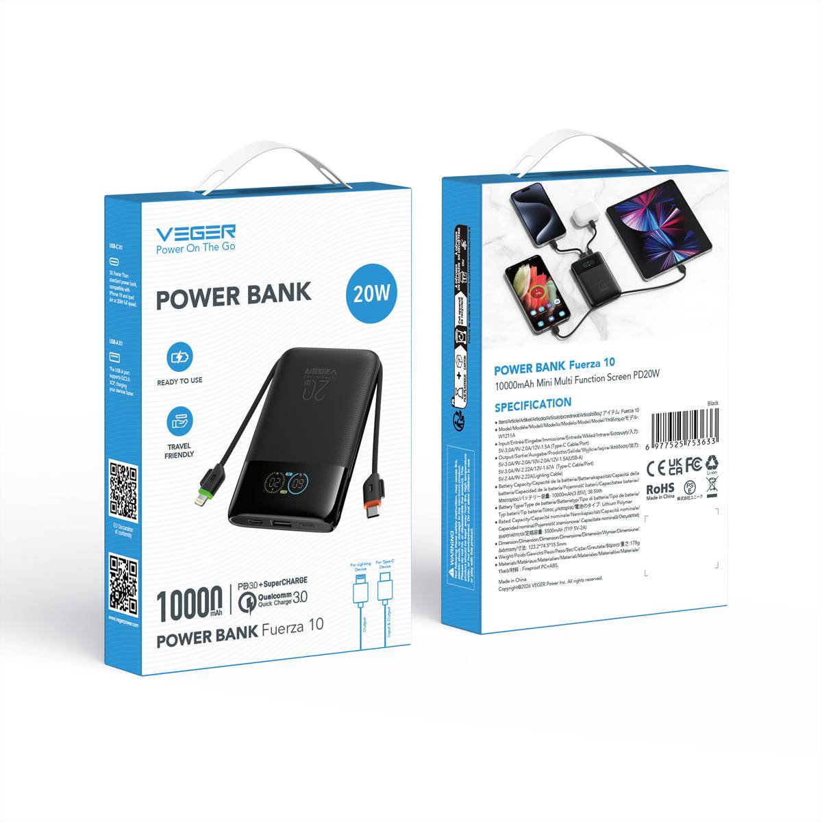 Veger Powerbank W1211A 10000mah Black-2
