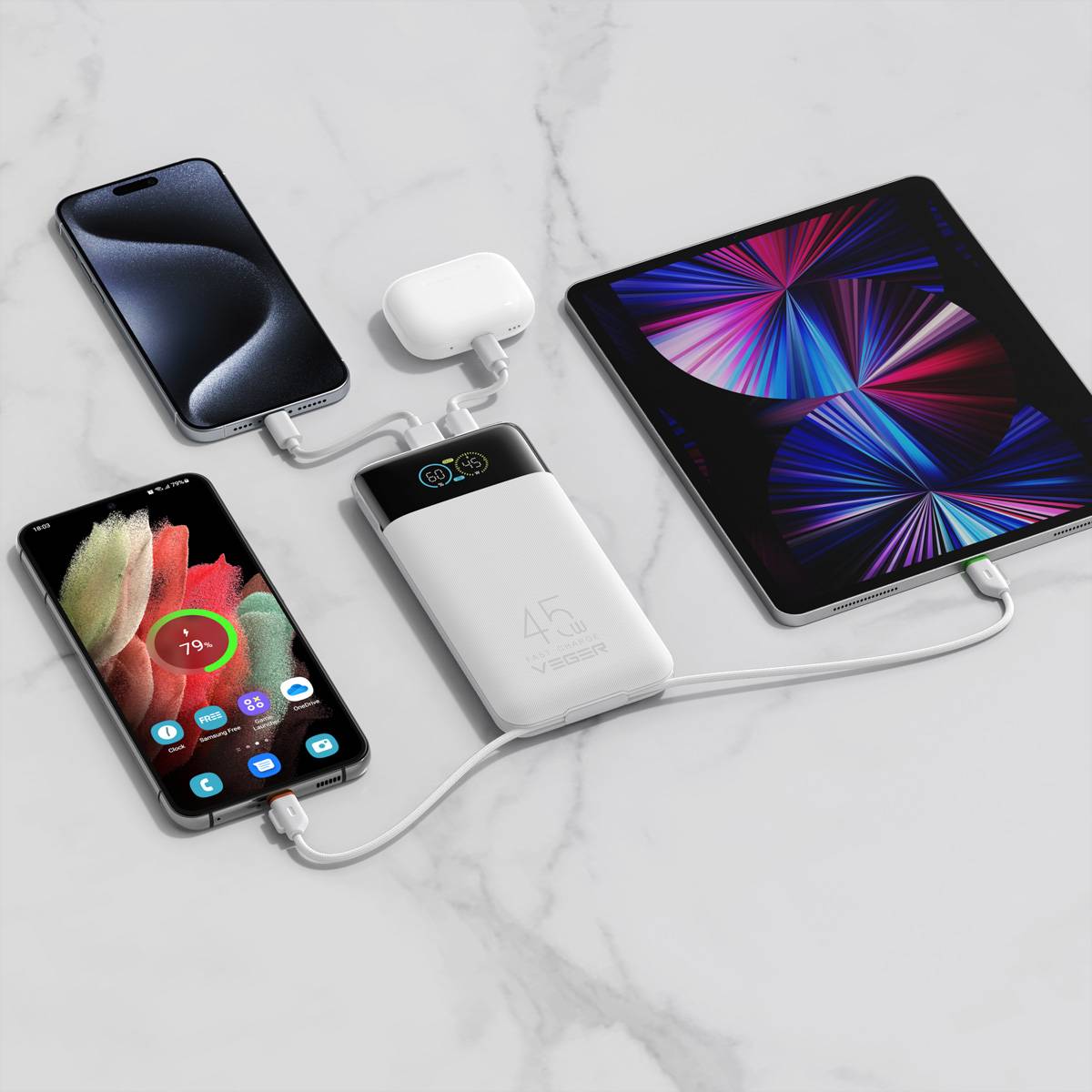 Veger Powerbank W2085S 20000mah White-3