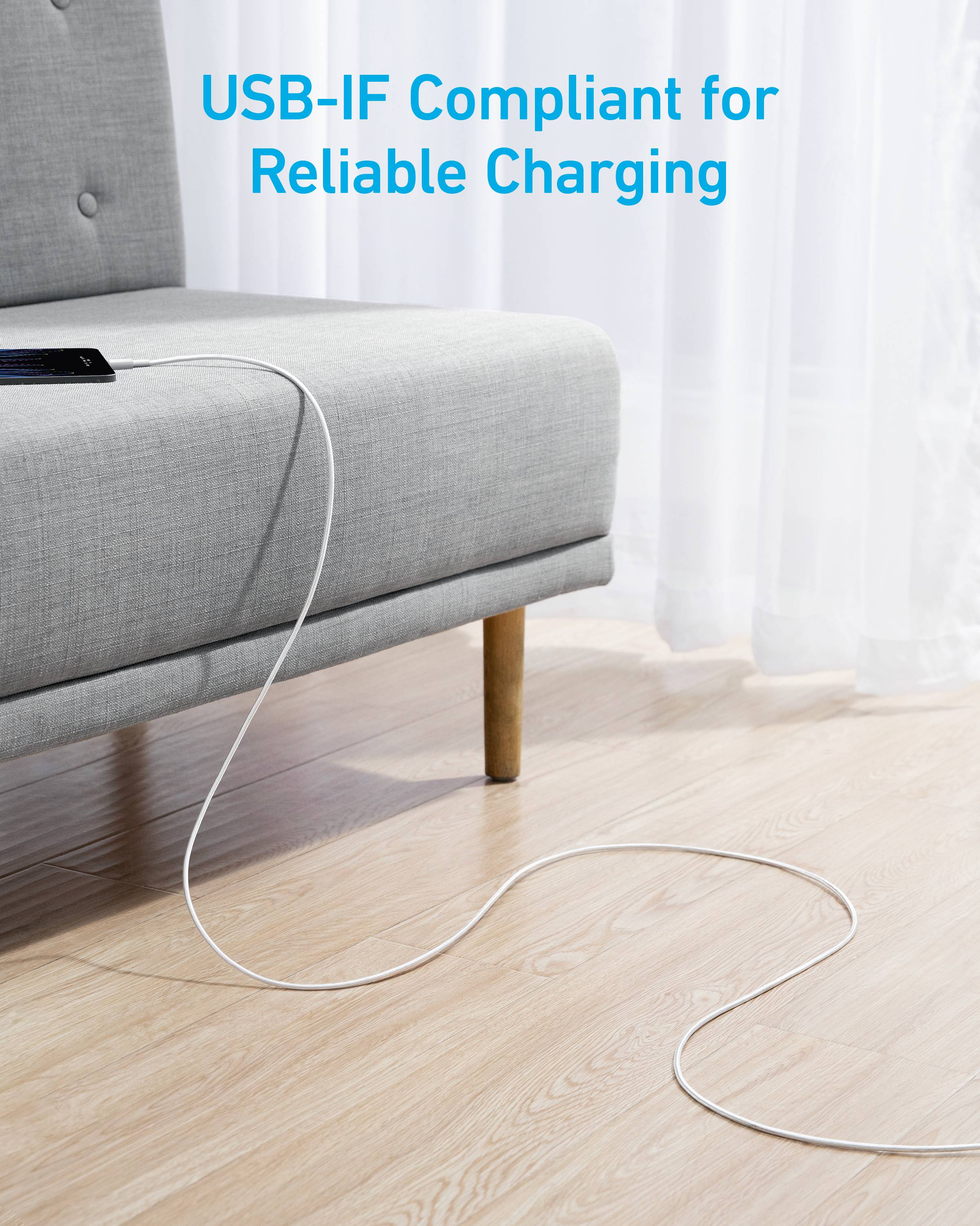 Anker A81H6G21 USB-kabel USB-A stekker, USB-C stekker 1.8 m Wit-3