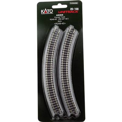 N Kato Unitrack 7078100 Gebogen rails  45 ° 249 mm 4 stuk(s)