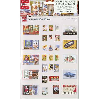 Busch  6002 H0 reclameposters uit de jaren '50 (Duitstalig) Bouwpakket