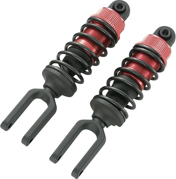 Reely 1:6 Hydraulische schokdempers aluminium Rood Met veren Zwart 12.5 cm 2 stuk(s)