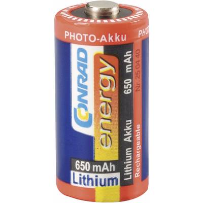 Conrad energy Fotoakku RCR123 Speciale oplaadbare batterij CR123A  Lithium 3 V 650 mAh