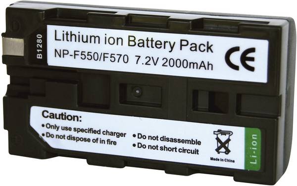 Conrad energy 250467 Camera-accu Vervangt originele accu NP-F530, NP-F550, NP-F570 7.2 V 2000 mAh