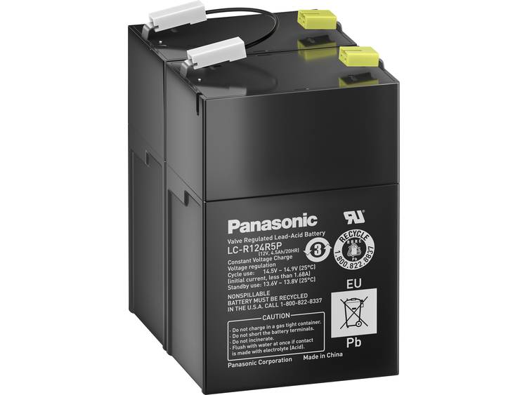 Panasonic LC-R124R5P Loodaccu 12 V 4.5 Ah Loodvlies (AGM) Kabelschoen 4.8 mm (b x h x d) 70 x 102 x 
