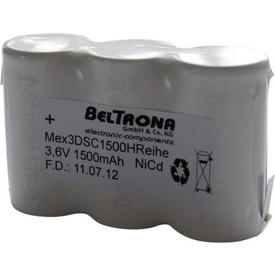 Beltrona 3DSC1500HRCLG Accu voor noodverlichting  Z-soldeerlip 3.6 V 1500 mAh