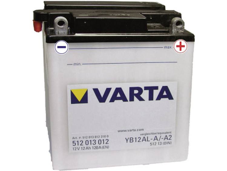 VARTA motorfiets-accu YB12AL-A, YB12AL-A2 512013012 12 V 12 Ah Y6 voor Motorfietsen, Scooters, Quads