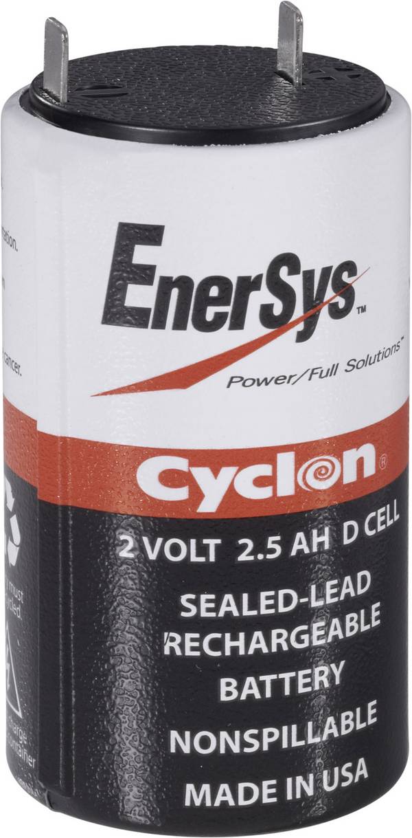 EnerSys Hawker Cyclon X Loodaccu 2 V 5 Ah Loodvlies (AGM) (Ø x h) 45 mm x 82 mm Kabelschoen 6.35 mm Onderhoudsvrij, Wikkelcellenuitvoering, Cyclusbestendig, Geringe zelfontlading
