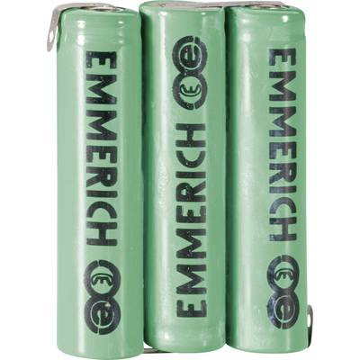 Emmerich 3AAA-ZLF Accupack Aantal cellen: 3 Batterijgrootte: AAA (potlood) Z-soldeerlip NiMH 3.6 V 800 mAh