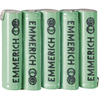 Emmerich 5AAA-ZLF Accupack Aantal cellen: 5 Batterijgrootte: AAA (potlood) Z-soldeerlip NiMH 6 V 800 mAh