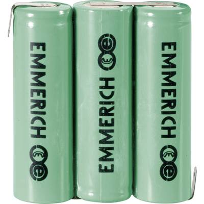 Emmerich 3AA-ZLF Accupack Aantal cellen: 3 Batterijgrootte: AA (penlite) Z-soldeerlip NiMH 3.6 V 1500 mAh