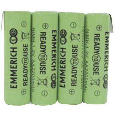 Emmerich ReadyToUse 4AA-ZLF Accupack Aantal cellen: 4 Batterijgrootte: AA (penlite) Z-soldeerlip NiMH 4.8 V 2200 mAh