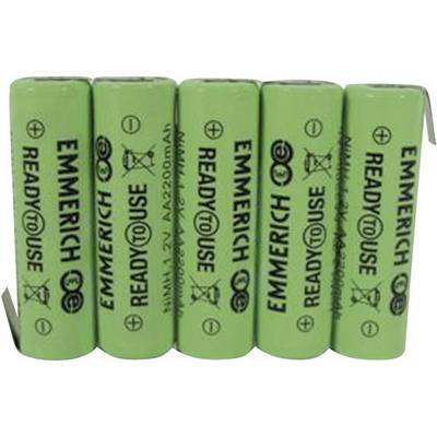Emmerich ReadyToUse 5AA-ZLF Accupack Aantal cellen: 5 Batterijgrootte: AA (penlite) Z-soldeerlip NiMH 6 V 2200 mAh