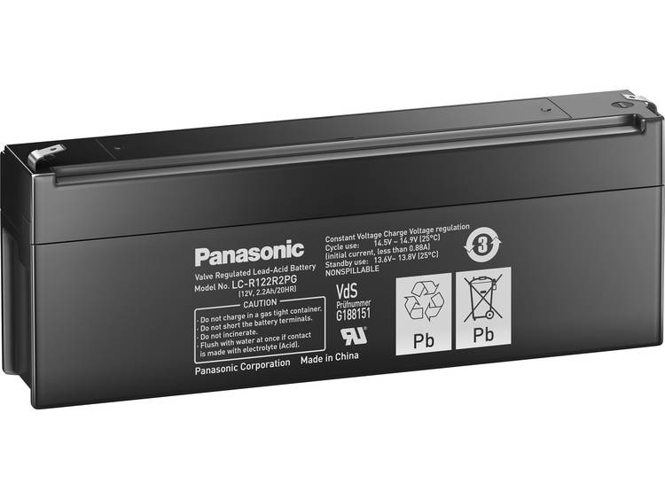 Panasonic LC-R122R2PG Loodaccu 12 V 2.2 Ah Loodvlies (AGM) Kabelschoen 4.8 mm (b x h x d) 177 x 60 x