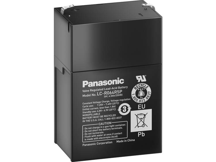 Panasonic LC-RB064PG Loodaccu 6 V 4.5 Ah Loodvlies (AGM) Kabelschoen 4.8 mm (b x h x d) 70 x 102 x 4