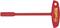 Een rode schroevensleutel met T-greep met isolatie, geschikt voor elektrisch gereedschap.